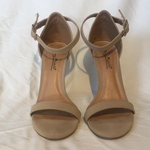 Nude 2 strap heel sandals